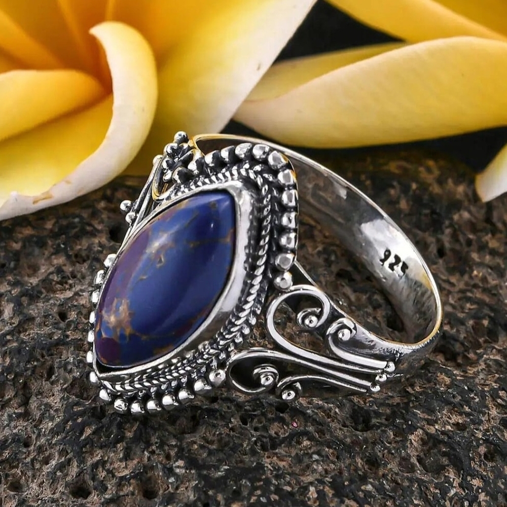 Bali Legacy Mojave Purple Turquoise Ring in Sterling Silver Size 7.